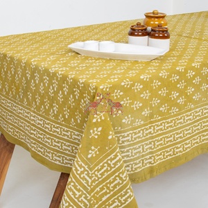 Trending Hand Block Floral Dabu Printed Indian Handmade Cotton <b>Table</b> <b>Cover</b> For Home <b>Dining</b> <b>Table</b> For Party and Picnic - Product Image 4
