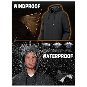 Mens Packable Rain Jacket Lightweight Waterproof <b>Raincoat</b> with Hood Outdoor Rain Gear for Travel Hiking Cycling Breathable - Product Image 3