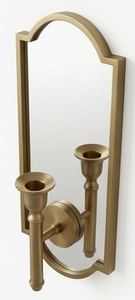 Modern Minimalist Brass Finish <b>Wall</b> <b>Sconce</b> Mirror Decorative Metal <b>Wall</b> <b>Sconces</b> with Single Pillar Candle Holder - Product Image 5