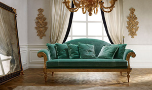 Luxury Solid Teak <b>Wood</b> <b>Sofa</b> Set 7 Seater Emerald Green Velvet Italian Empire Carved Couch Gold Round Table Living Furniture - Product Image 3