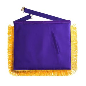 Cinturón de Antiguo Gran Maestro de la Logia Azul - Terciopelo Morado con Emblema y Corona Dorados, Estilo Étnico, Todas las Temporadas MAP-0080 - Product Image 2