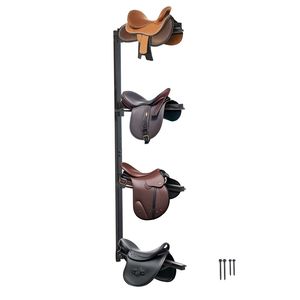 Portasella da Parete Rinforzato 24 x 7 x 52 Pollici a Quattro Livelli per Selle da Cavallo Western e Inglesi - Supporto per Stoccaggio Equestre - Product Image 3