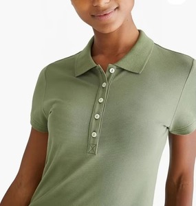 Camiseta Polo para Mujer de Color Único, Fabricante, Logotipo Personalizado, Algodón Piqué, OEM, ODM, Precio al por Mayor - Product Image 2