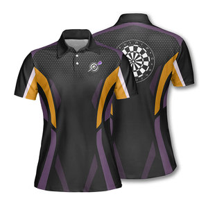 Wearpex Slim Fit Casual Lady Sports Breathable Eco-Friendly Black Pink Custom Heat-Transfer <b>Darts</b> Polyester/Cotton Shirt - Product Image 6