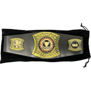 Custom Championship <b>Wrestling</b> Belt Premium Leather Title Belt with Gold Metal Plates Stars Trophy Medallion Personalized Designs - Product Image 4