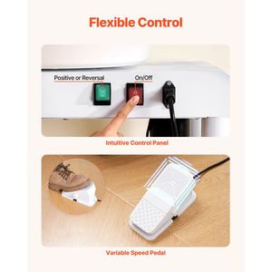 Torno de Cerámica de 11 Pulgadas, Máquina para Modelar Cerámica, Velocidad Ajustable de 60-300 RPM con Control de Pedal y Recipiente Desmontable - Product Image 4