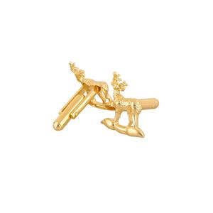 Mancuernillas de Lujo con Diseño de Ciervo Chapadas en Oro para Hombre, Accesorios para Camisa Formal, Regalo de Boda o Negocios, Juego de Mancuernillas con Diseño Animal - Product Image 2