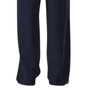 <b>Women's</b> <b>Navy</b> <b>Blue</b> Wide Leg Drawstring Pants Elastic Waist Loose Fit Casual Lounge Trousers Soft Relaxed Everyday Wear <b>Women</b> - Product Image 5