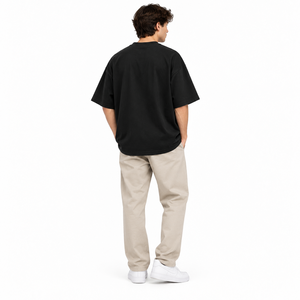 T-shirt noir surdimensionné personnalisé en gros, unisexe, en coton épais, à épaules tombantes, style streetwear, vêtement vierge pour marque privée - Product Image 5