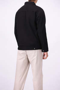 Veste en velours côtelé noir pour homme, col rabattu, style workwear, fermeture éclair, coupe classique, automne, décontractée, coton, couleur unie - Product Image 4