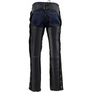 Chaps de moto en cuir noir premium pour homme ML1191 2025, doublure thermique à fermeture à pression, vêtements de course automobile - Product Image 4