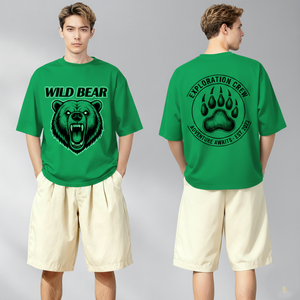 T-shirt décontracté pour homme, coupe classique, épaules tombantes, streetwear, haute qualité, 240 grammes, imprimé DTG, tissu tricoté polyester/coton - Product Image 2