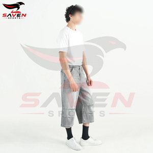 Professional Manufacturer Custom Men's Denim <b>Jorts</b> Shorts High Quality <b>Baggy</b> Gray Jean Shorts Wholesale Denim Summer Shorts - Product Image 2