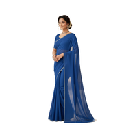Tissu Georgette Uni Premium en Gros, Matière Georgette 100D pour Saree et Robe, Georgette Uni Doux Teintable pour Robe et Kurti