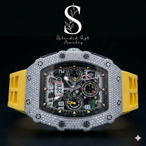 <b>Men's</b> Luxury Diamond <b>Watch</b> Round Dial Moissanite Chrono <b>Watch</b> Hip Hop <b>Watch</b> for <b>Men's</b> Fashion Jewelry - Product Image 1