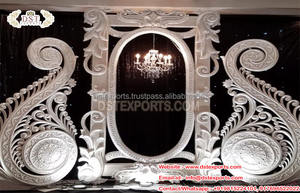 Decoración de escenario de boda occidental, Marcos/paneles de FRP, paneles de fibra de escenario de recepción de boda inglesa, fondo de escenario de boda con temática blanca - Product Image 5