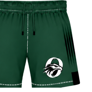 Dark <b>Green</b> Black Rugby <b>Shorts</b> Elastic Waist Breathable Lightweight Team Training Performance Athletic Sports Uniform <b>Shorts</b> - Product Image 3