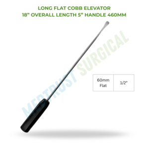 Élévateur plat long Cobb de 18 pouces, instrument chirurgical de neurochirurgie de la colonne vertébrale pour l'élevation périostale osseuse - Product Image 2