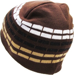 Unisex Brown Striped Beanie Hat 100% Acrylic Computer Knitted <b>Winter</b> <b>Cap</b> Casual Adult Size - Product Image 3