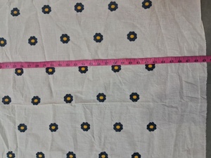 Wholesale White Cotton Fabric with Scattered <b>Navy</b> and Yellow Daisy Floral Motifs for Casual Apparel and Home Decor - Product Image 3