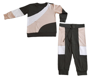 ชุดเสื้อยืดและกางเกงเลกกิ้งผ้าถักจากผ้าฝ้ายออร์แกนิคชุดเสื้อผ้าลำลองลายสก็อตสวยงามมีสไตล์สำหรับเด็กผู้หญิง - Product Image 1