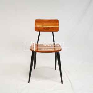 เฟอร์นิเจอร์ร้านอาหารหรูหราทันสมัยสั่งทำขายส่ง ขาเหล็กแข็งแรงและพนักพิงไม้ คุณภาพสูง - Product Image 3