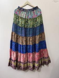 Nouvelle jupe évasée à volants pour femmes, jupe en soie d'été, jupe longue maxi - Product Image 2