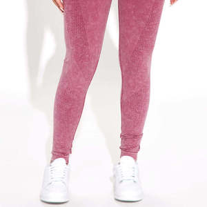 High Waist Full Length <b>Knitted</b> <b>Leggings</b> Stretch Breathable Solid Color Sporty Women's Pants All Seasons - Product Image 4