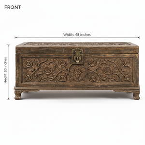 Most Demanded Ravish Roses Hand-Carved Solid Wood <b>Storage</b> <b>Chest</b> for Home Decor and <b>Storage</b> Available for Wholesale Supply - Product Image 3