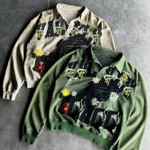 เสื้อโปโลแขนยาวผ้าฝ้ายหนาน้ำหนักมากสำหรับผู้ชาย ทรงหลวม สั้น พร้อมงานปักคุณภาพสูง - Product Image 2