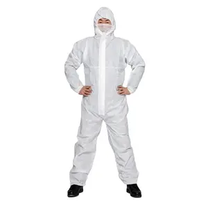 Pp Non Woven Industrial Safety Anti Static Lightweight Hooded Dust Suit Protection Clothing Disposable Coverall for Protection