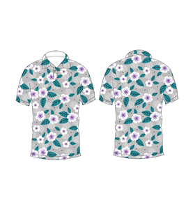 เสื้อโปโลพิมพ์ลายดอกไม้สีเทาสำหรับผู้ชาย เสื้อโปโลแขนสั้นลำลองแฟชั่นฤดูร้อน เสื้อกอล์ฟ - Product Image 6