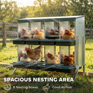 Nidi per Galline in Metallo a 8 Scomparti Tipo H & A, a Due Livelli, con Fori di Ventilazione per la Deposizione delle Uova - Product Image 3