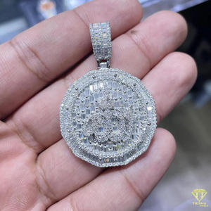 Iced Out <b>Money</b> Symbol Pendant With Baguette Moissanite Diamond Hip Hop Jewelry Style - Product Image 5
