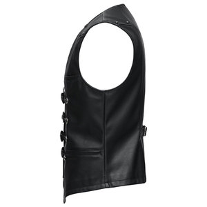 Men Black <b>Gothic</b> Gorgeous Double-Breasted Faux Leather Vintage <b>Gothic</b> Vest - Product Image 2