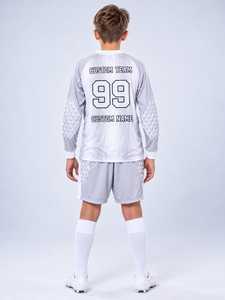 Maillot de football en tissu mesh latéral pour enfants, ensemble de football 100 % polyester avec cordon de serrage, vêtements de sport de football en gros - Product Image 3
