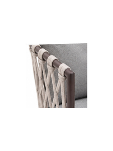 Modern Rope Woven <b>Dining</b> <b>Armchair</b> with Cushioned Fabric Seat Backrest Nordic Restaurant Cafe Home Furniture - Product Image 5
