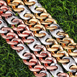 Collar de Plata de Ley 925 unisex, 15mm, alto pulido, 45cm, 18 pulgadas de longitud, negrita, 15mm, cadena gruesa de alto pulido, moissanita DE CADERA - Product Image 5