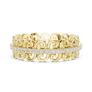 Anillo de Eternidad con Patrón de Espiral en Oro Amarillo de Lujo para Mujer, Elegante Anillo de Moda - Product Image 5