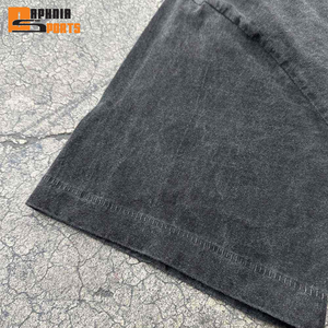 Camisetas de corte holgado con logo personalizado, 250 g/m², lavado ácido, estilo vintage, de alto gramaje, para hombre, venta al por mayor de fábrica - Product Image 4