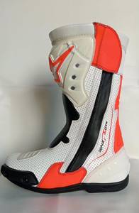 Moto <b>Boots</b> Men's <b>White</b> Black Red Genuine Leather Zip Closure Breathable <b>Ankle</b> Round Toe All Seasons - Product Image 3