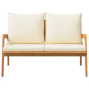 Banco de Jardín de Madera Maciza de Acacia con Cojín Marrón, Bancos de Patio, Categoría de Producto - Product Image 5