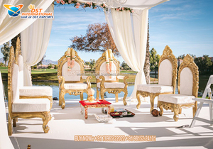 Ensemble de chaises de mandap pour mariage indien du sud, style traditionnel, chaises de mandap pour mariage indien, design unique, ensemble de chaises de vidhi pour mariage, États-Unis - Product Image 4