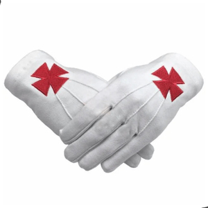 Gants en coton de haute qualité sur mesure avec logo maçonnique pour la tenue maçonnique, prix d'usine, vente en gros, utilisation toute l'année - Product Image 1