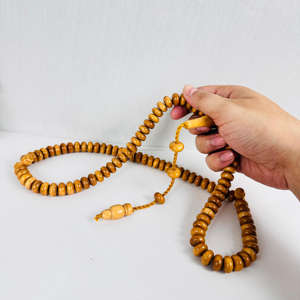 Misbah 100 perles polies de haute qualité, chapelet catholique personnalisé en bois de palissandre, prière pour usage religieux, antique - Product Image 2