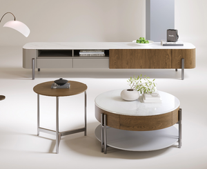 Meuble TV moderne minimaliste en bois, console multimédia, meuble de rangement, unité de divertissement, meuble de salon - Product Image 2