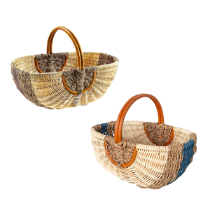 Cesta de Mimbre Natural Personalizable, Cesta de Picnic, Almacenamiento de Frutas, Uso en Cocina y Picnic - Product Image 1