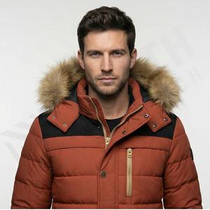 Conçu sur mesure de haute qualité hommes blouson aviateur col rond écologique imperméable manteau d'hiver toile tissu avant élégant haut - Product Image 2
