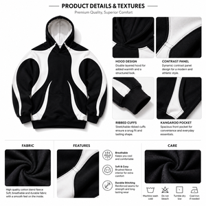 Sweat-shirt personnalisé élégant pour homme, en molleton, à empiècements contrastants, manches raglan, coupe oversize décontractée, pour l'achat B2B aux États-Unis - Product Image 5