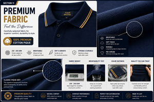 Chemise de golf pour homme en polyester tricoté de haute qualité, séchage rapide, avec impression de logo personnalisé, teinte unie - Product Image 6